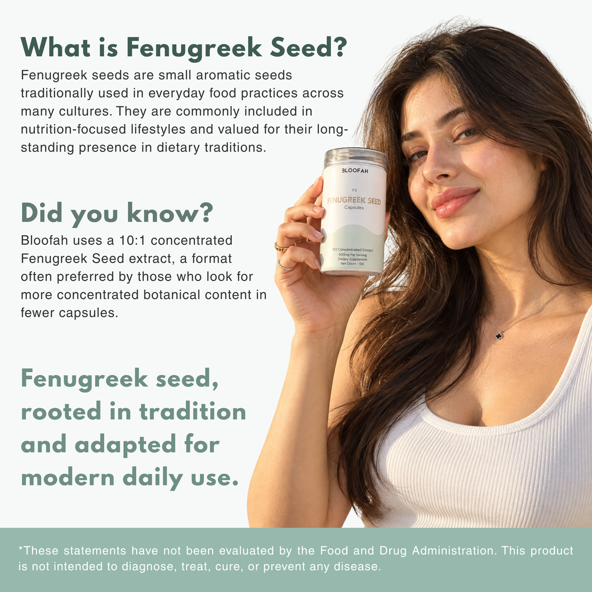 Bloofah FS Fenugreek Capsules 500mg | Trigonella foenum-graecum Seed Extract | 120 Capsules