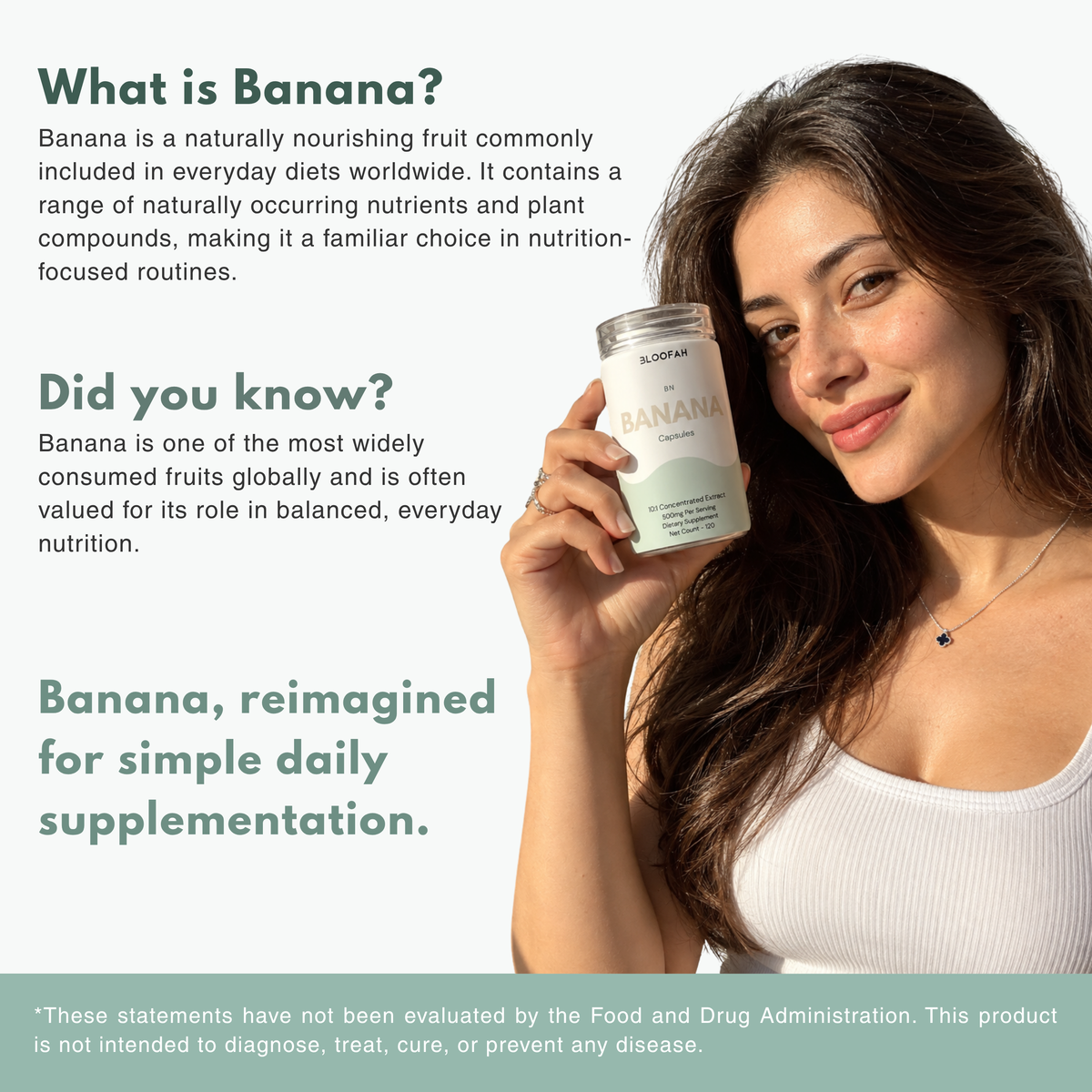 Bloofah BN Banana Capsules 500mg | Musa spp. Fruit Extract | 120 Capsules