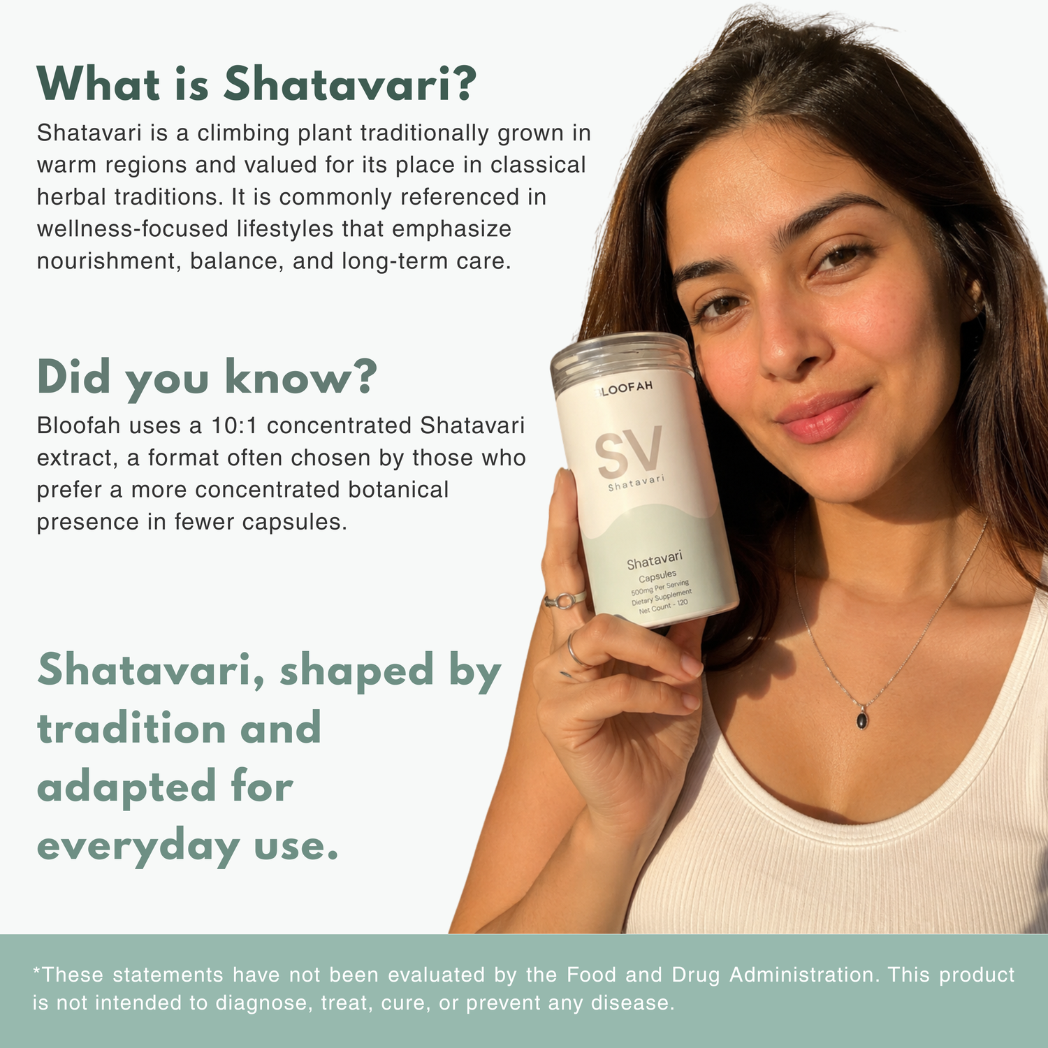 Bloofah SV Shatavari Capsules 500mg | Asparagus racemosus Root Extract | 120 Capsules