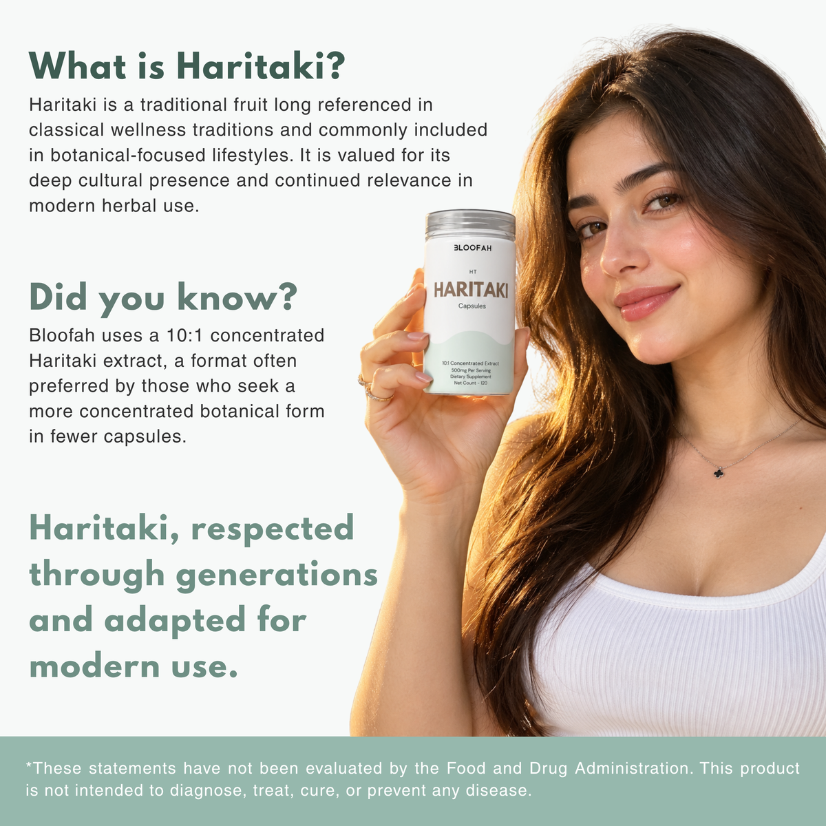 Bloofah HT Haritaki Capsules 500mg | Terminalia chebula Fruit Extract | 120 Capsules