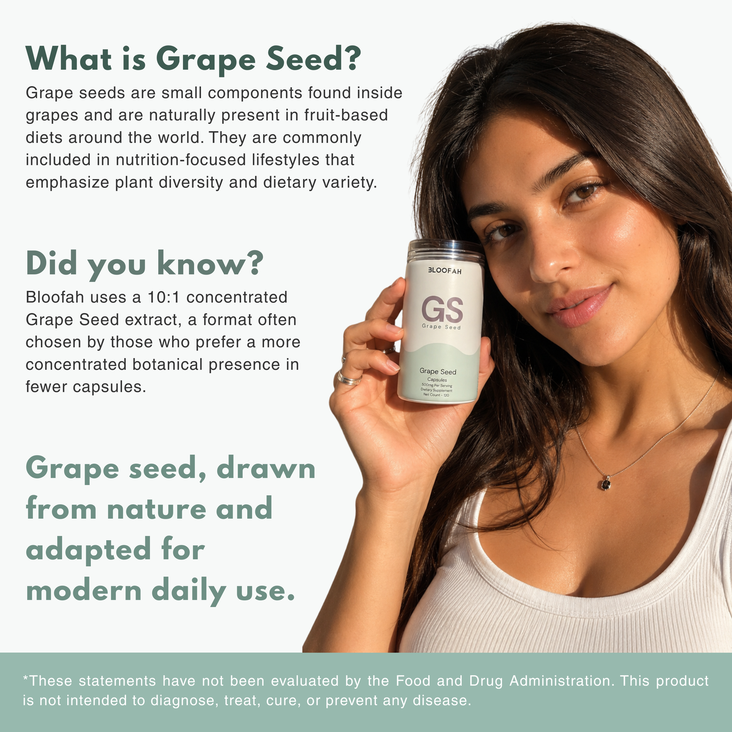 Bloofah GS Grape Seed Capsules 500mg | Vitis vinifera Extract | 120 Capsules