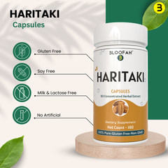Bloofah Haritaki Capsules 500mg | Natural Digestive Health Supplement | 100% Pure Haritaki (Terminalia chebula) Fruit Extract 10:1 Powder | Non-GMO, Gluten Free Formula Herbal Supplement