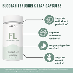 Bloofah FL – Fenugreek Capsules 500mg | Digestive & Metabolic Support (120 Capsules)