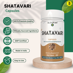 Bloofah Shatavari Root Capsules 500mg | 10:1 Extract Powder Eq. to 5000mg | Premium Herbal Supplement | Natural Asparagus racemosus for General Vitality | Non-GMO, Gluten-Free