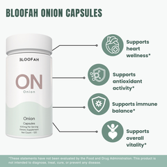 Bloofah ON – Onion Capsules 500mg | Antioxidant & Circulation Support (120 Capsules)