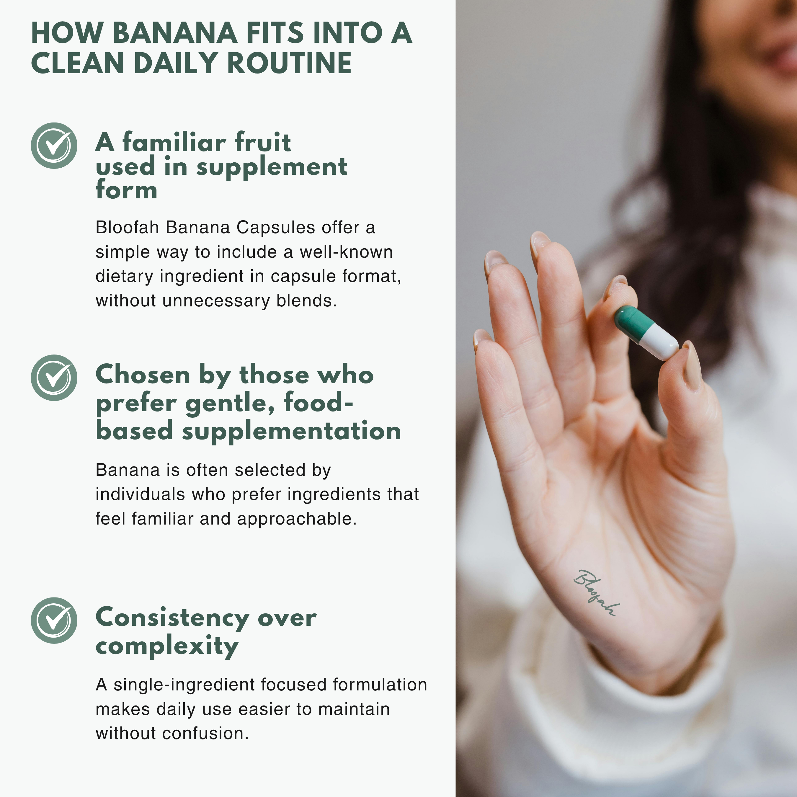 Bloofah BN Banana Capsules 500mg | Musa spp. Fruit Extract | 120 Capsules