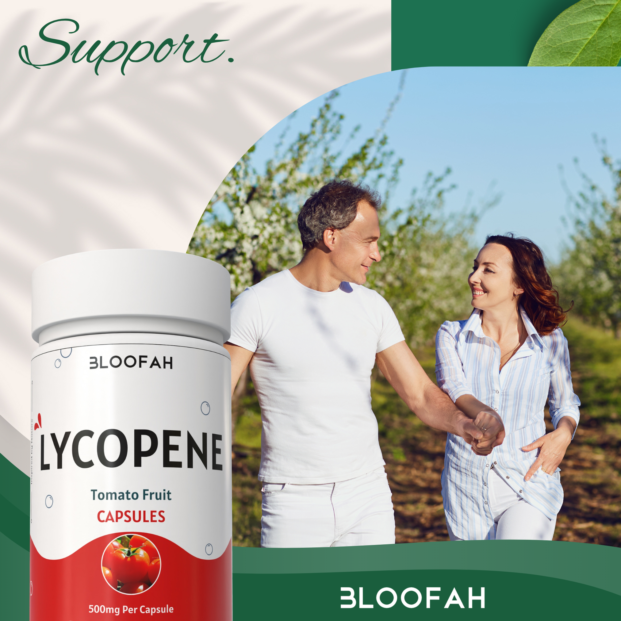 Bloofah Tomato Fruit Powder Capsules 500mg | Rich in Natural Lycopene | Natural Carotenoid Supplement For Health And Wellness Support | Non-GMO, Gluten-Free