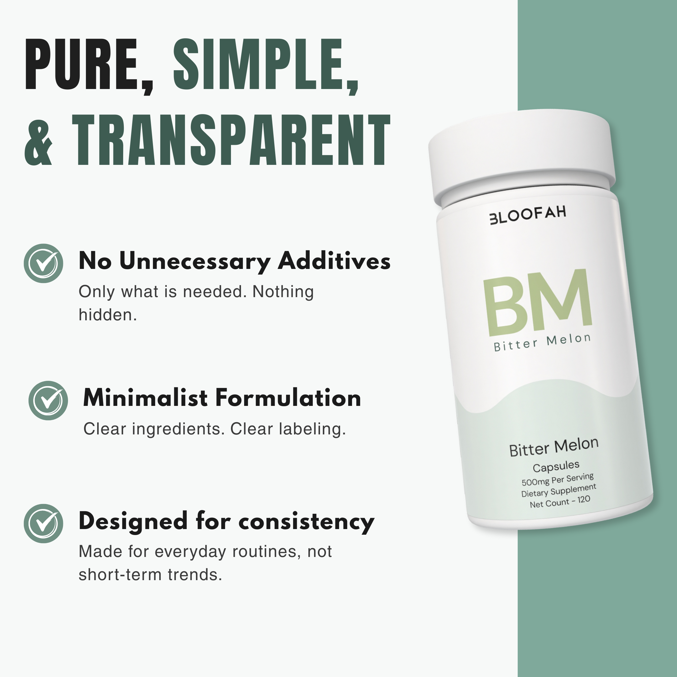 Bloofah BM – Bitter Melon Capsules 500mg | Metabolic & Balance Support (120 Capsules)