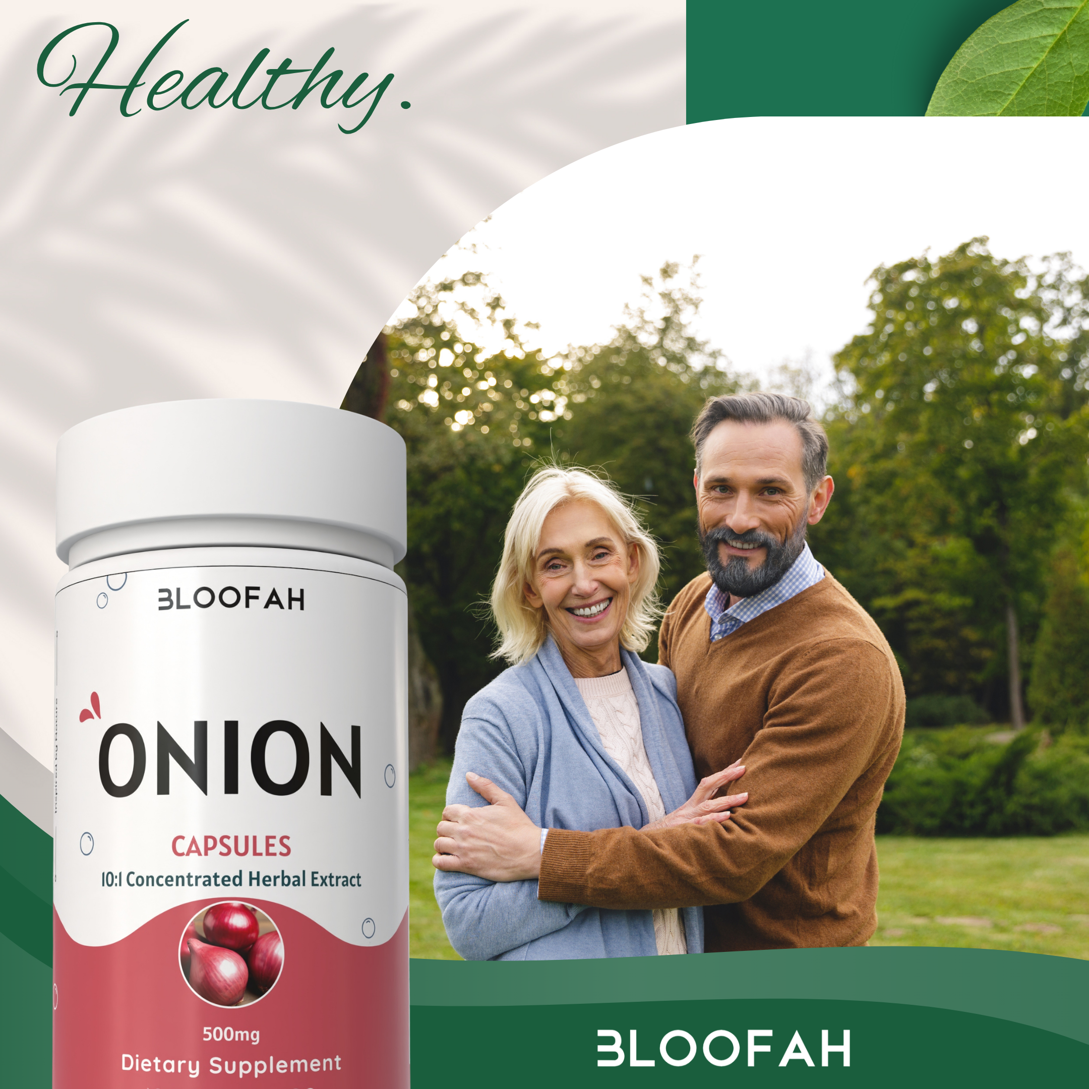 Bloofah Onion Extract Capsules 500mg | Whole Bulb Onion Eq. to 5000mg (Allium cepa) Capsules Potent Extra Strength 10:1 | Natural Health Supplement | Non-GMO, Gluten Free Formula