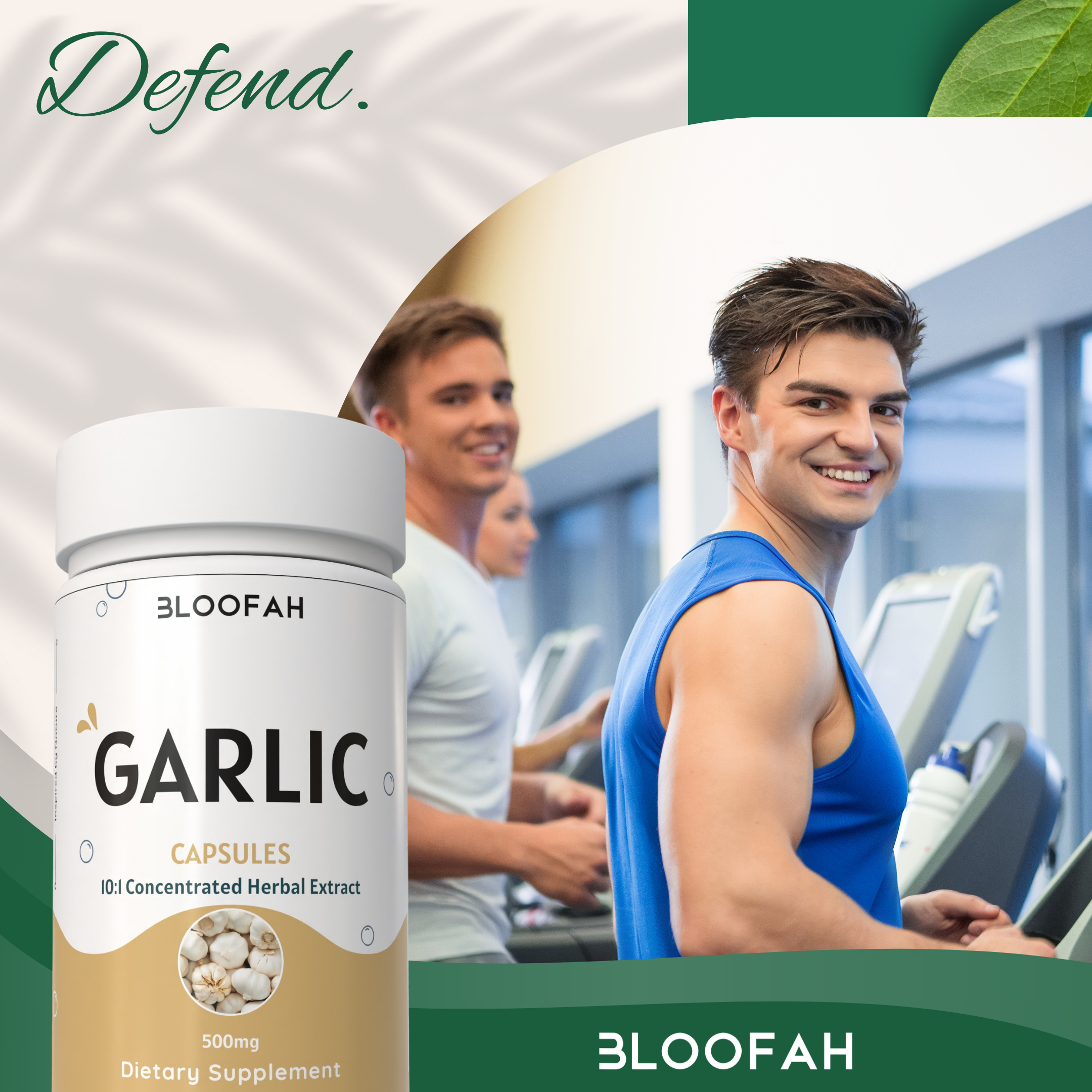 Bloofah Garlic Extract Capsules 500mg | 100% Pure Garlic (Allium sativum) Powder | Herbal Supplement for Health and Wellness | Natural, Gluten Free, Non-GMO Formula 5000mg Per Serving