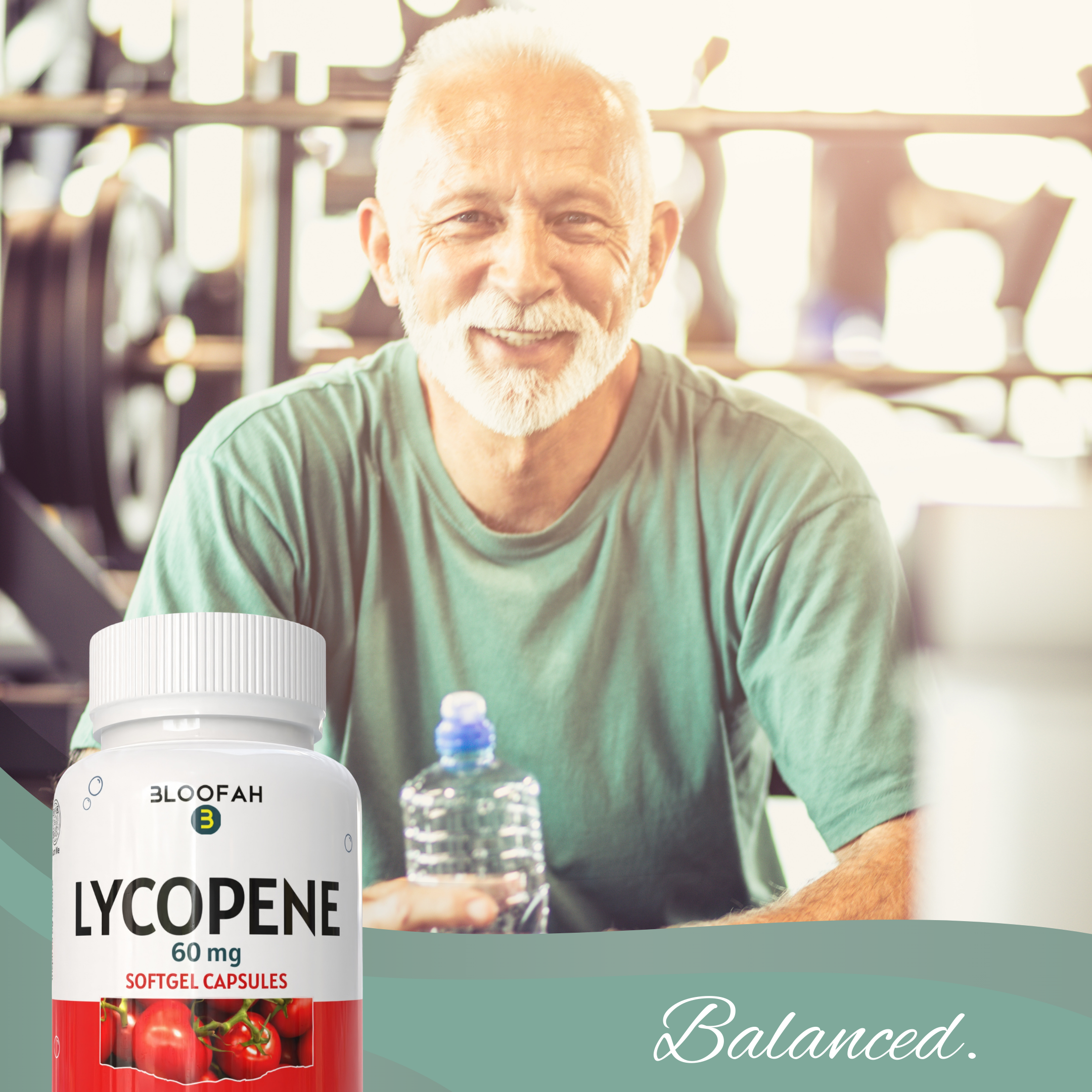 Bloofah Lycopene 60mg for Men | Natural Tomato Extract | Antioxidant, Heart & Immune Support (90 Vegan Capsules)