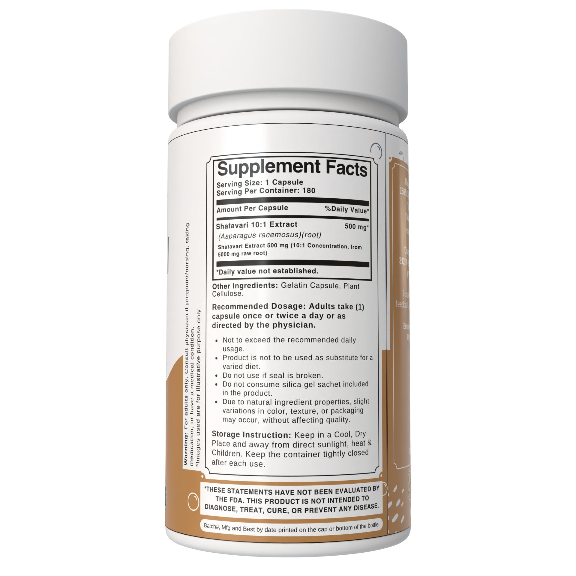 Bloofah Shatavari Root Capsules 500mg | 10:1 Extract Powder Eq. to 5000mg | Premium Herbal Supplement | Natural Asparagus racemosus for General Vitality | Non-GMO, Gluten-Free
