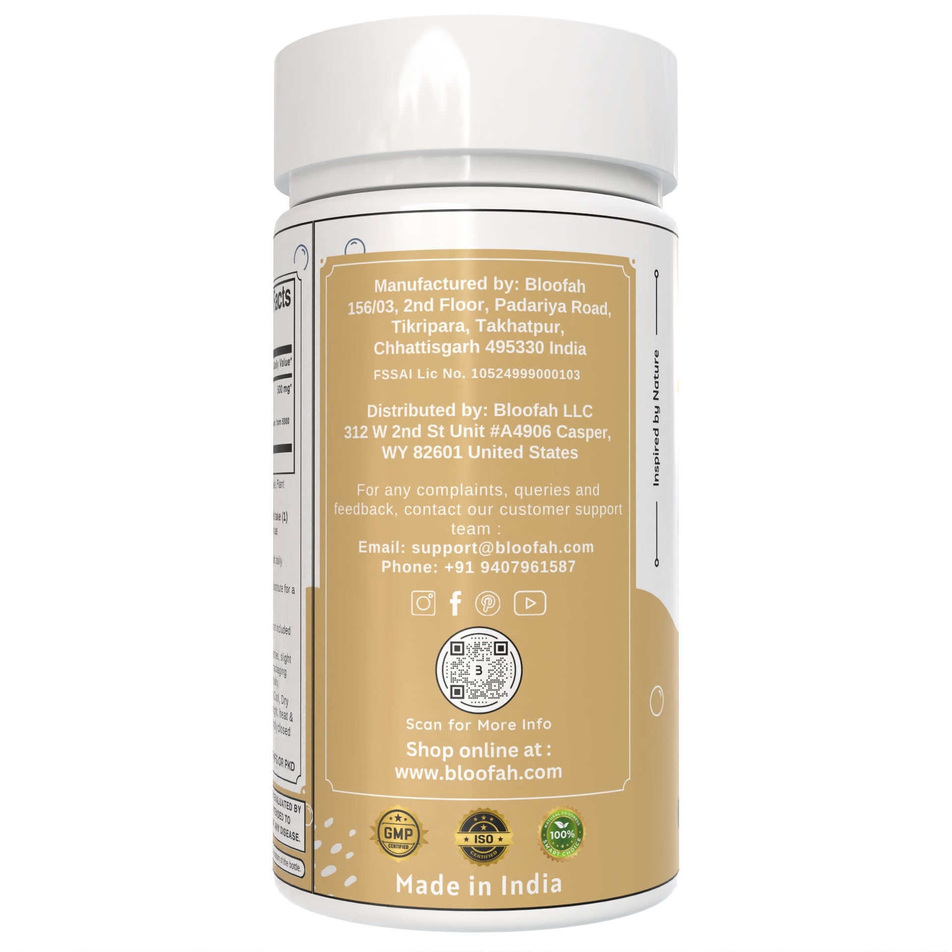 Bloofah Garlic Extract Capsules 500mg | 100% Pure Garlic (Allium sativum) Powder | Herbal Supplement for Health and Wellness | Natural, Gluten Free, Non-GMO Formula 5000mg Per Serving