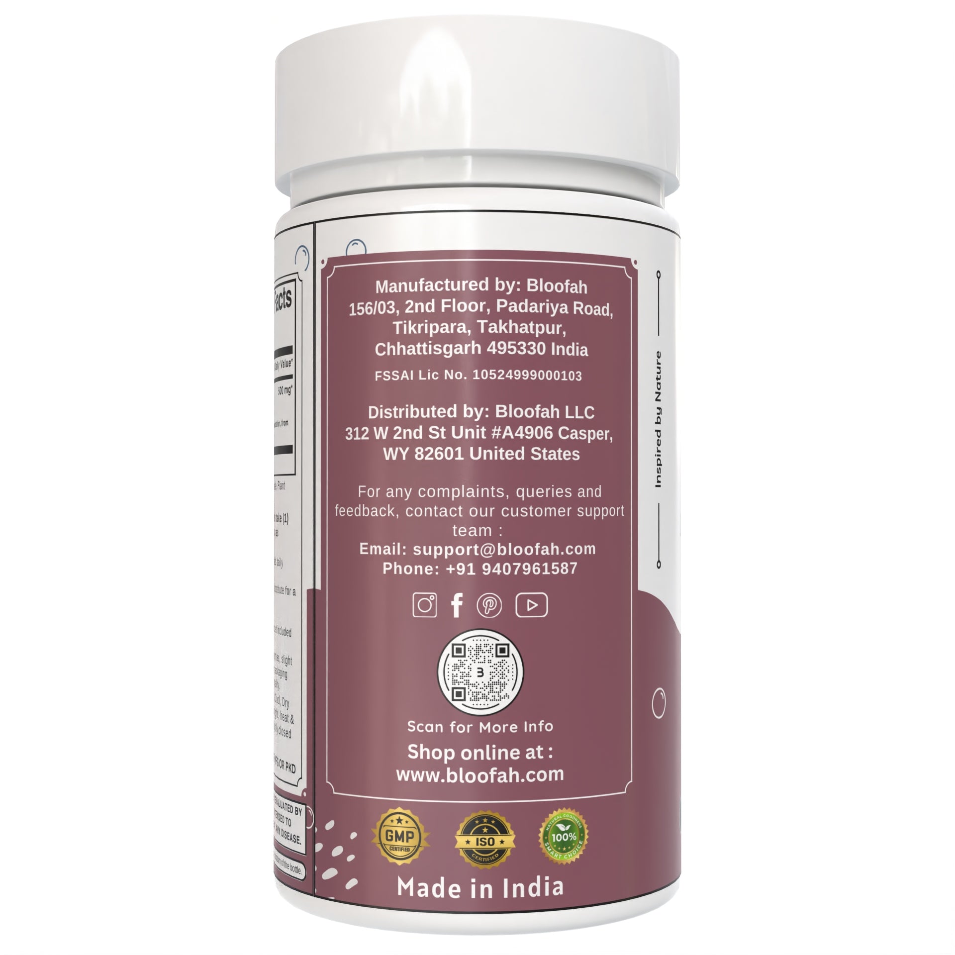 Bloofah Holy Basil Leaf Capsules 500mg - | Tulsi (Ocimum tenuiflorum) Extract 10:1 Leaf Powder | 100% Pure Natural Herbal Supplement | Non-GMO, Gluten Free Formula