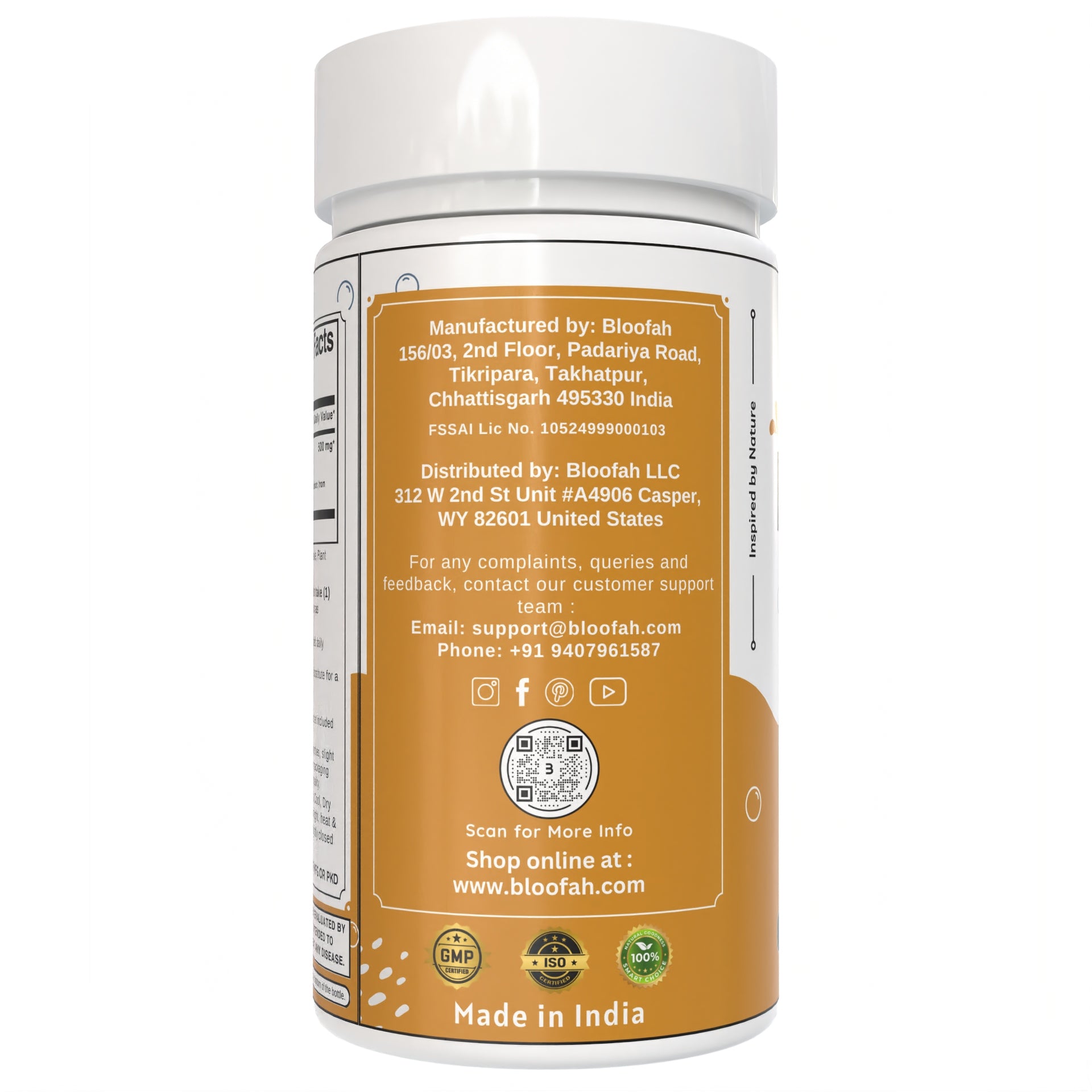 Bloofah Haritaki Capsules 500mg | Natural Digestive Health Supplement | 100% Pure Haritaki (Terminalia chebula) Fruit Extract 10:1 Powder | Non-GMO, Gluten Free Formula Herbal Supplement